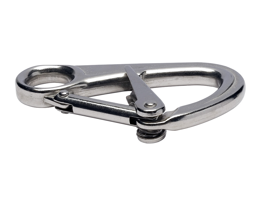 Safety hook with double locking, stainless steel - Fittings - Marifix