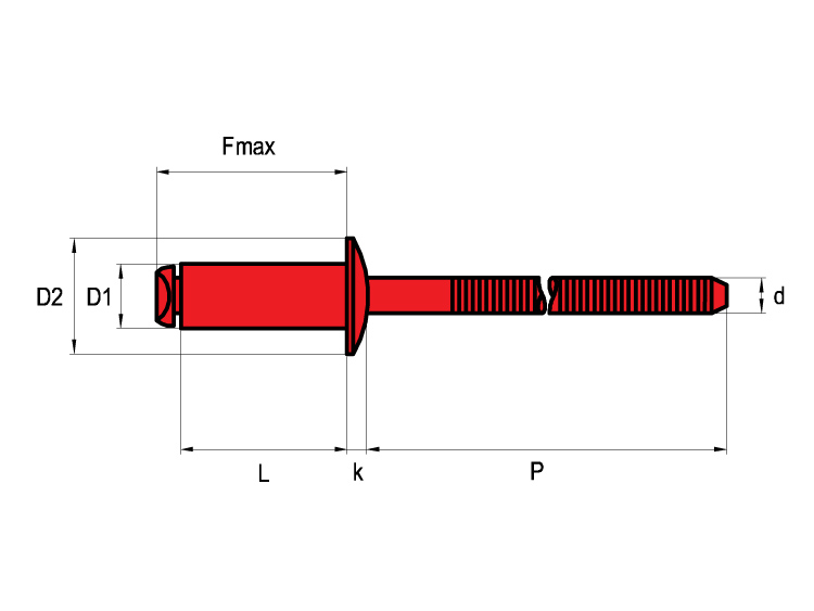 Blind rivet, standard, A4/A4 (4.8 x 8.0 mm) - Fasteners - Marifix